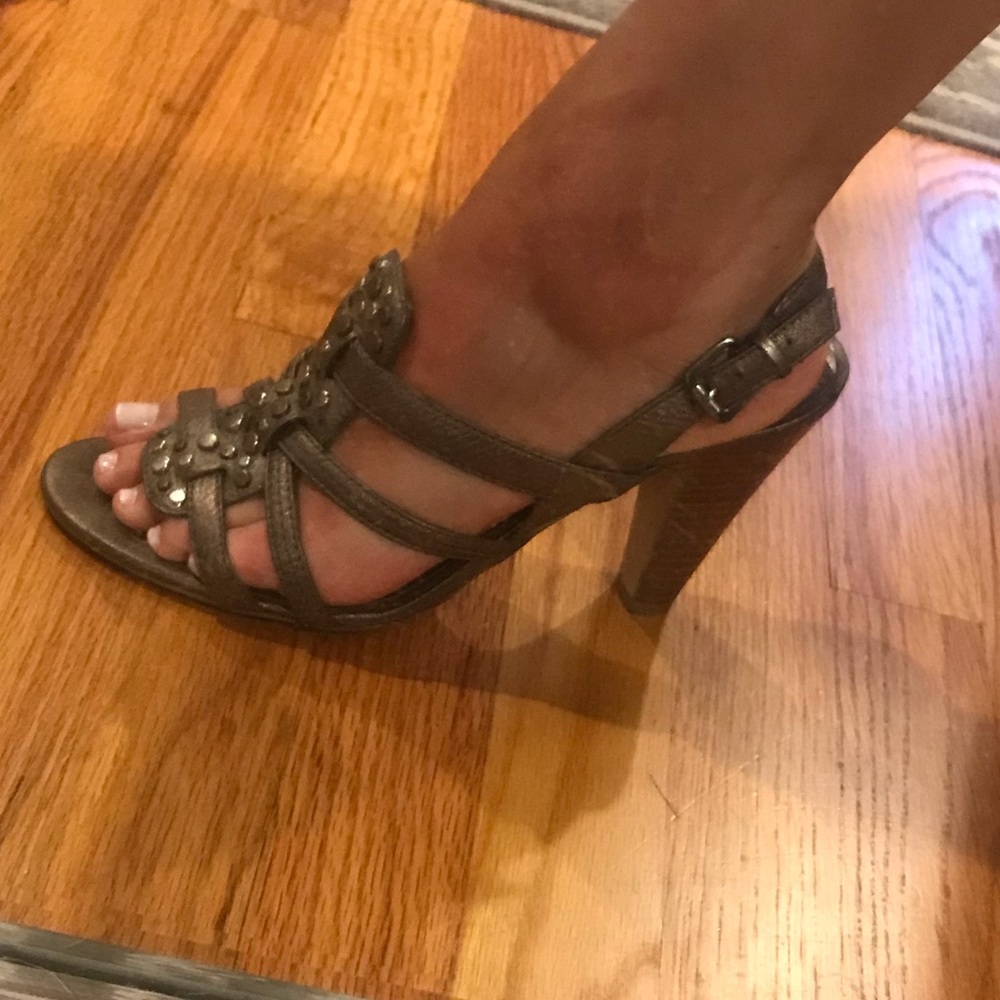 INC metallic studded heel